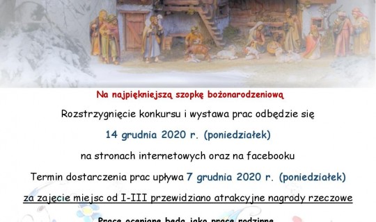 Gminny konkurs rodzinny na najpiękniejszą szopkę bożonarodzeniową