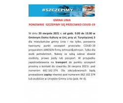 Akcja szczepień w Gminie Linia - 29.08.2021r.