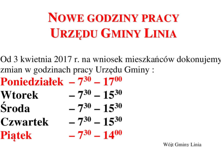 Nowe godziny pracy Urzędu