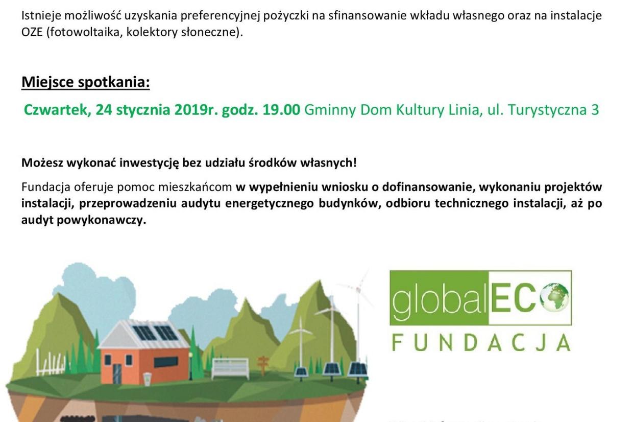 CZYSTE POWIETRZE - spotkanie informacyjne 24.01.2019 godz. 19:00 w sali GDK