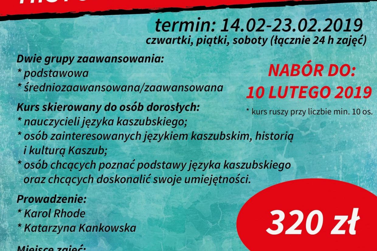 Kurs języka kaszubskiego i kultury Kaszub dla dorosłych