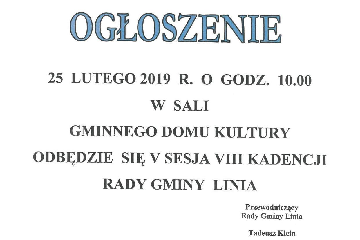 Sesja Rady Gminy 25.02.2019