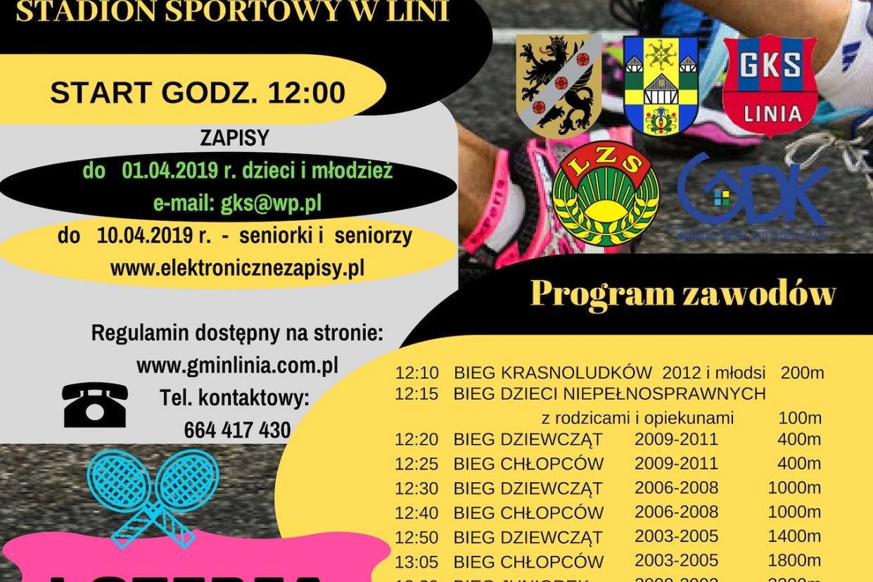 XIV Wojewódzki Bieg PrzełajowyTerenami Kaszubskiego Parku Krajobrazowego w Lini -14  kwietnia 2019  r.