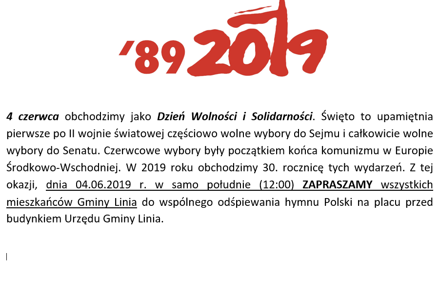 4 czerwca obchodzimy jako Dzień Wolności i Solidarności