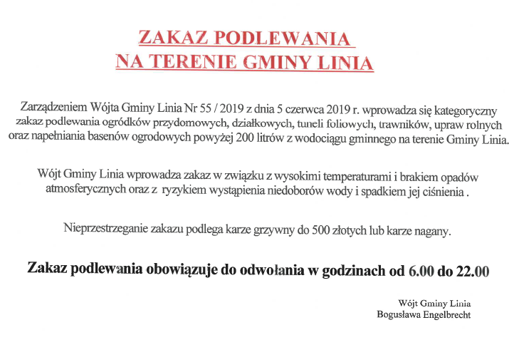 ZAKAZ PODLEWANIA !