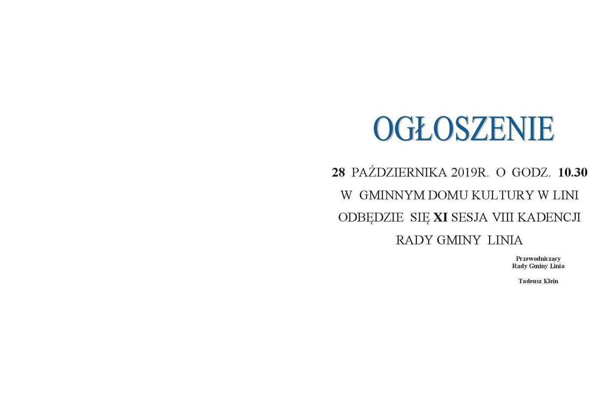 XI sesja RG - 28.10.2019r.