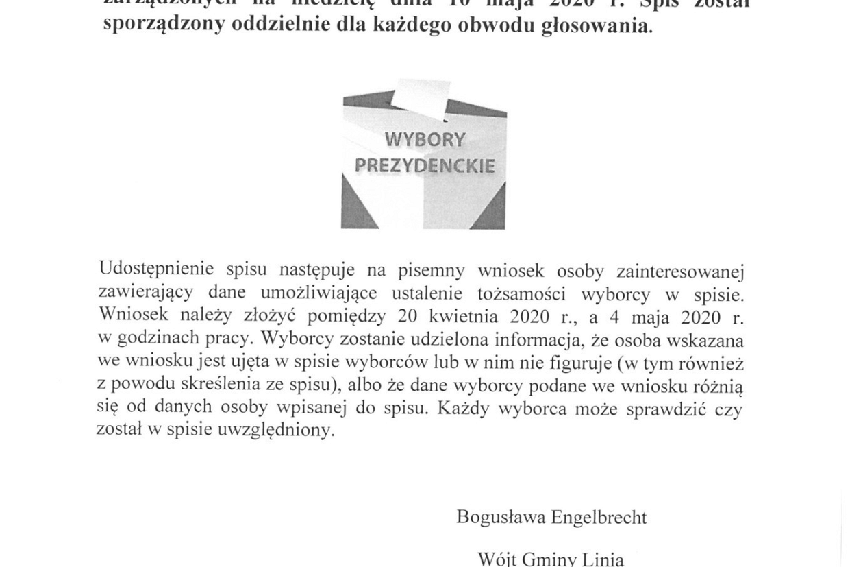 Zawiadomienie o sporządzeniu spisu wyborców