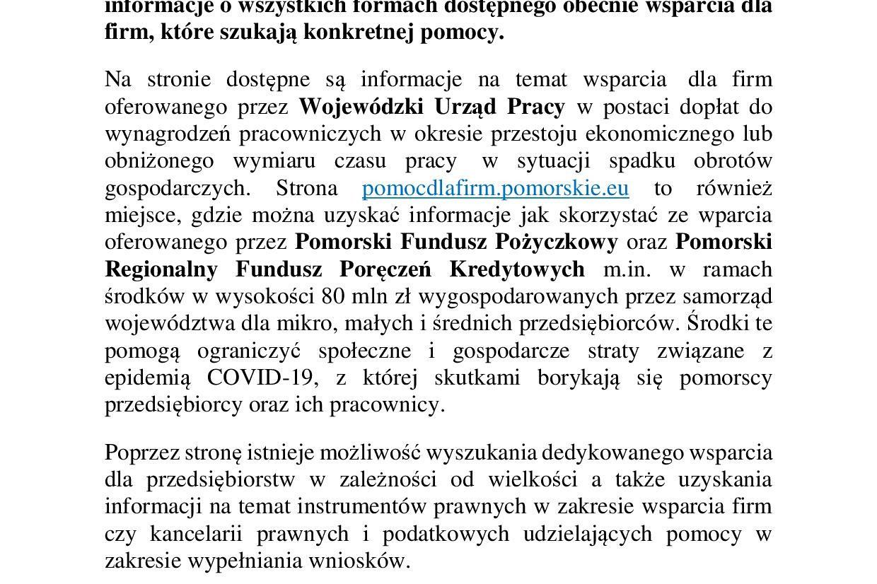 Pomoc dla przedsiębiorców