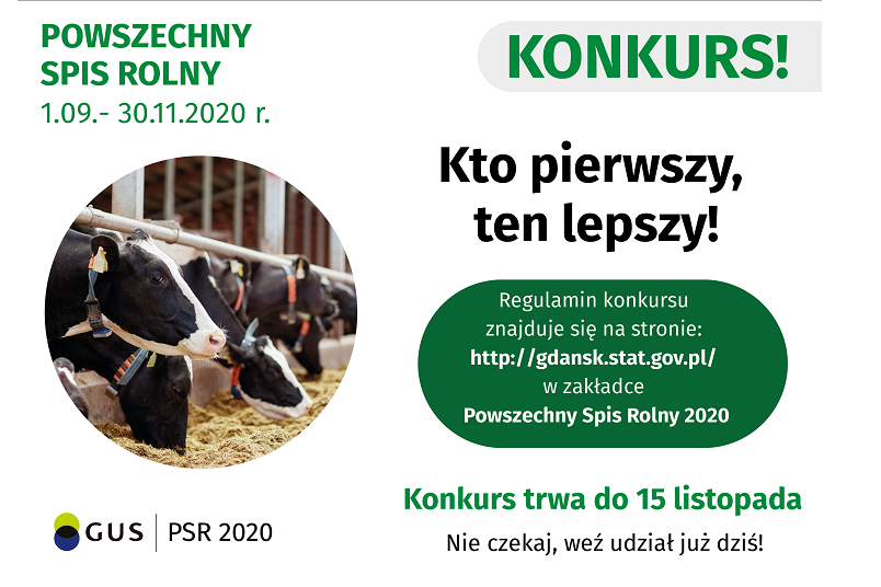 Powszechny Spis Rolny 2020. Konkurs „Kto pierwszy, ten lepszy”
