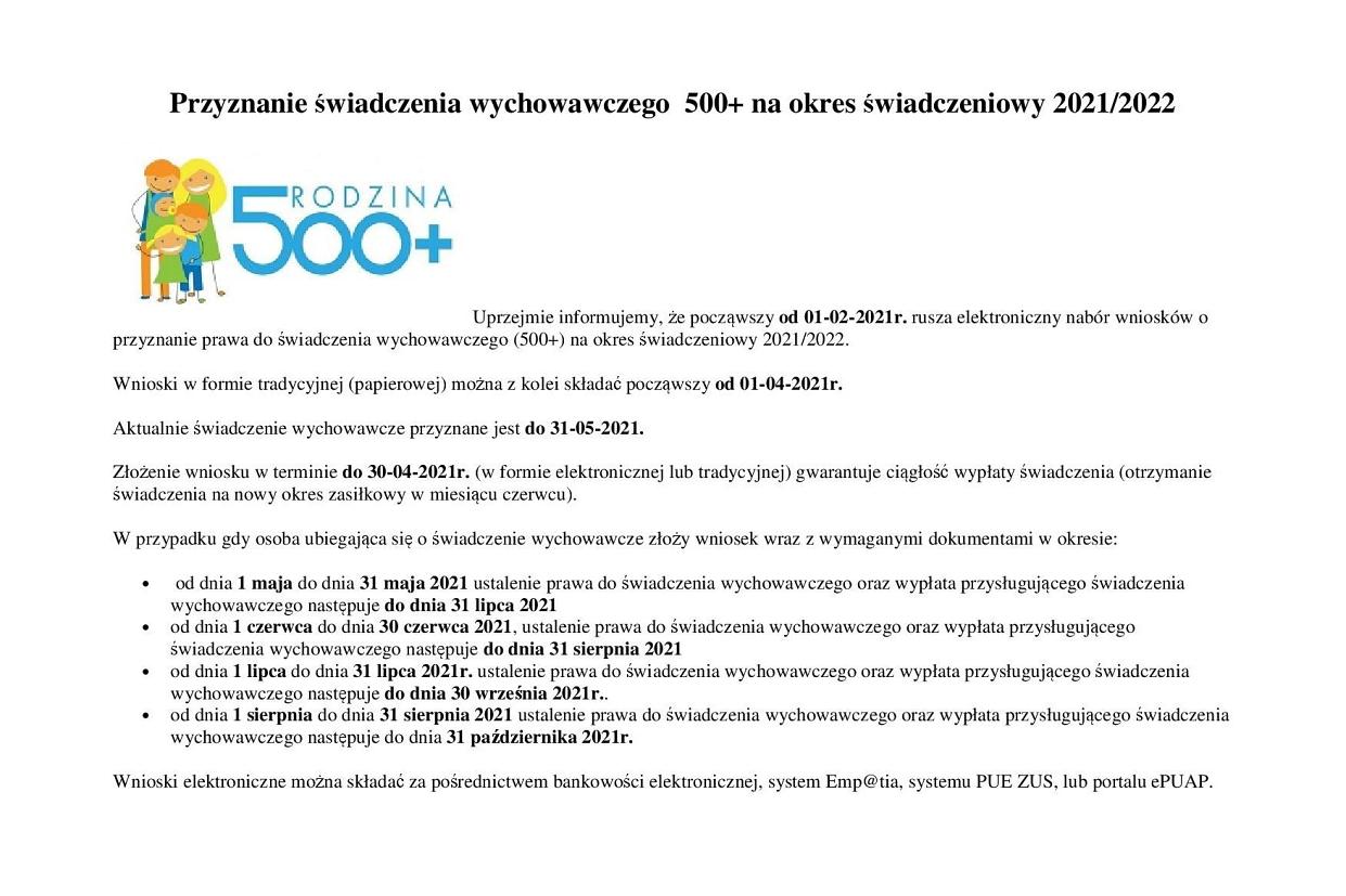 500+ 2021/2022