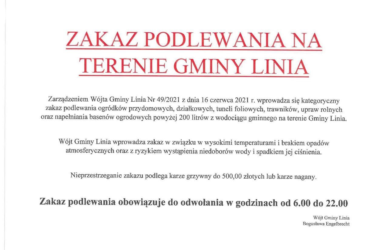 Zakaz podlewania ogródków w godz. 6-22 !