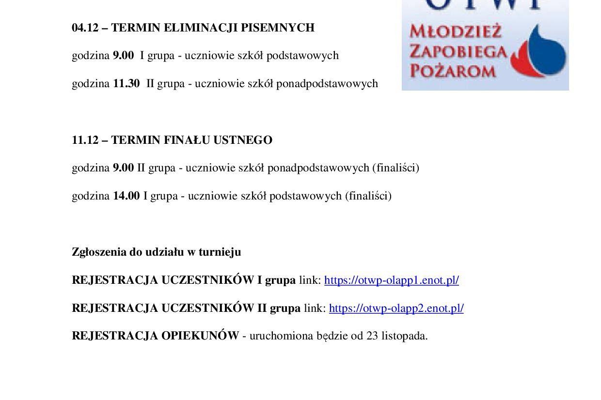 Ogólnopolski Turniej Wiedzy Pożarniczej edycja on-line