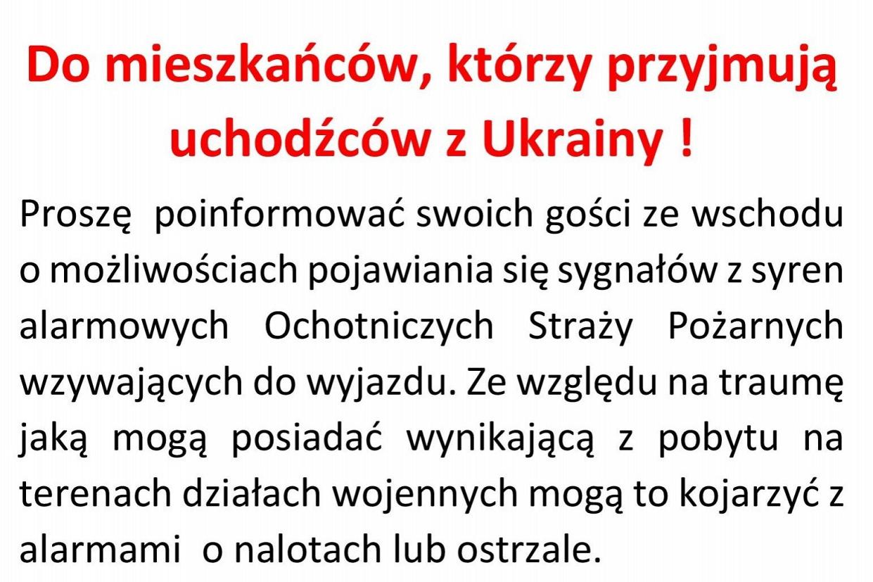 Informacja o syrenach OSP.