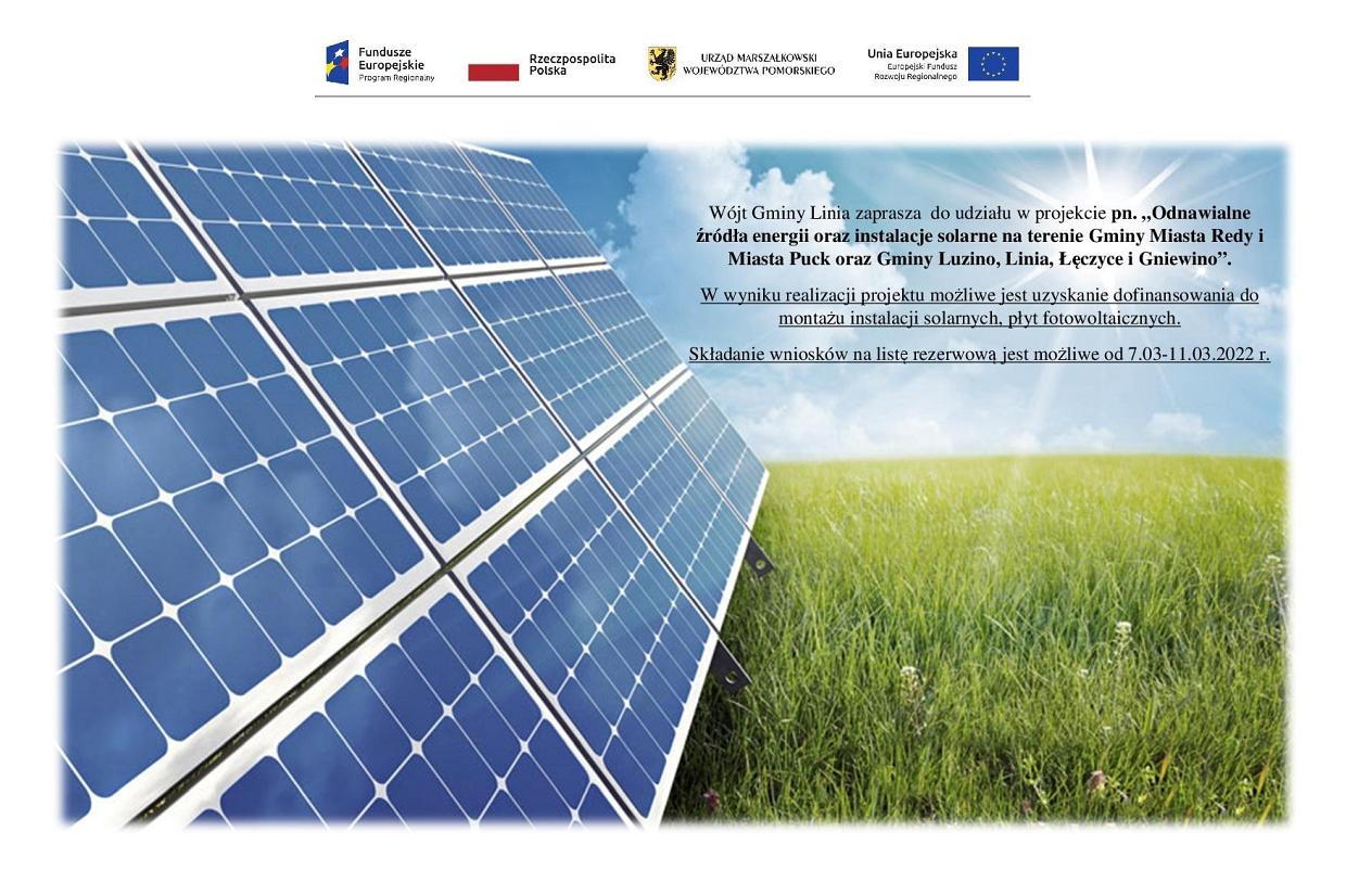 Odnawialne źródła energii oraz instalacje solarne - dofinansowanie