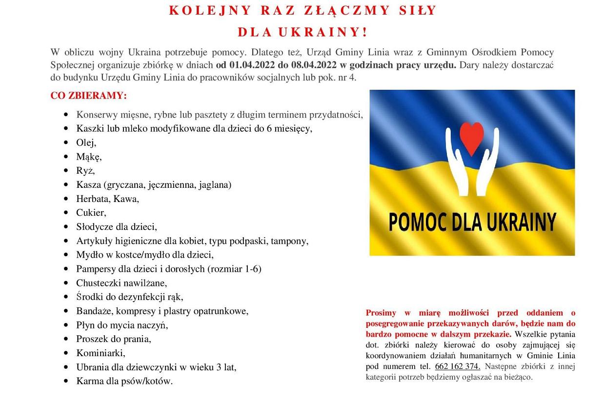 Zbiórka na rzecz Ukrainy! 1-4 kwietnia