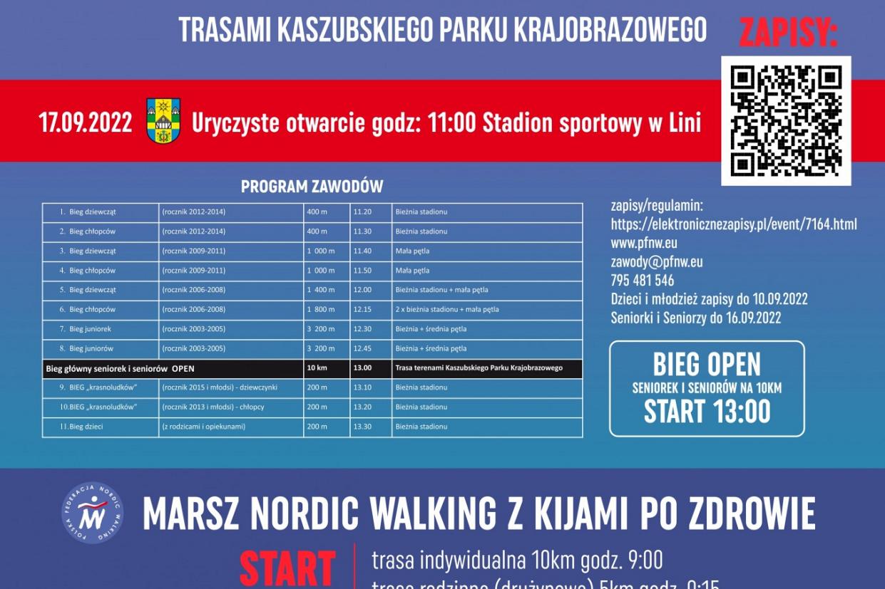 XVI Wojewódzki Bieg Przełajowy terenami Kaszubskiego Parku Krajobrazowego i Marsz nordic-walking 
