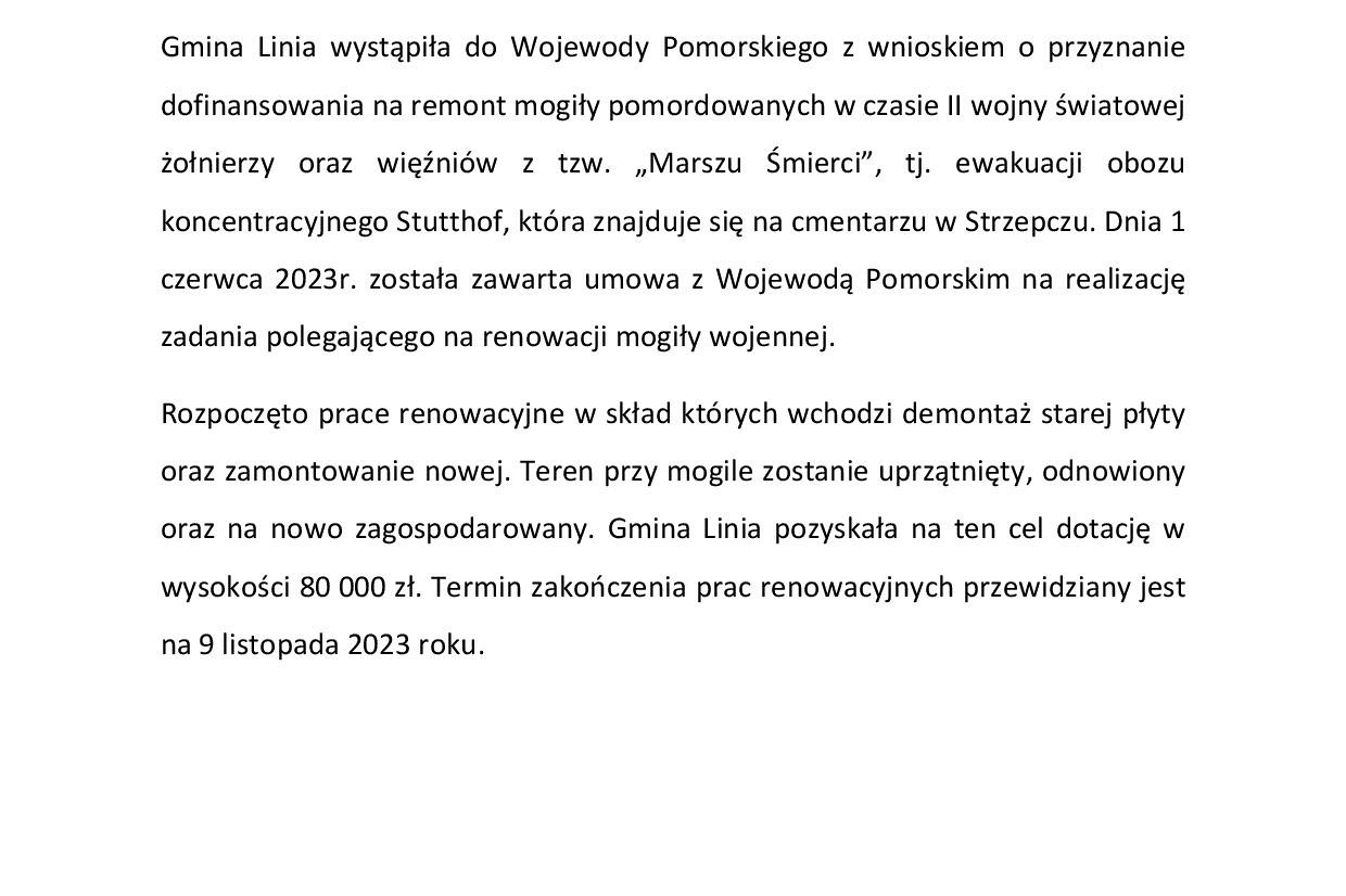 Remont mogiły w Strzepczu pomordowanych w czasie II wojny światowej żołnierzy oraz więźniów