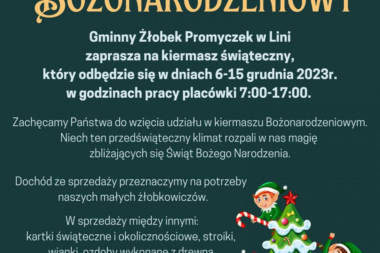 Kiermasz Bożonarodzeniowy w żłobku Promyczek 6 - 15 grudnia 2023