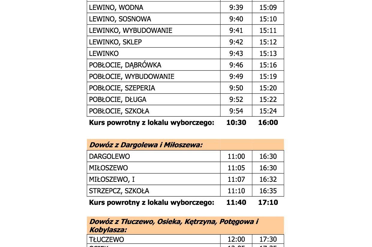 BEZPŁATNY TRANSPORT na wybory zarządzone na dzień 7 kwietnia 2024 r.