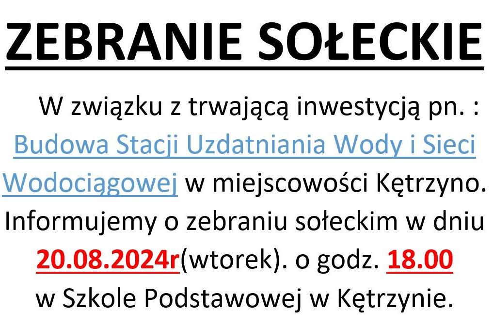 Zebranie wiejskie w Kętrzynie 2024.08.20 godz. 18:00