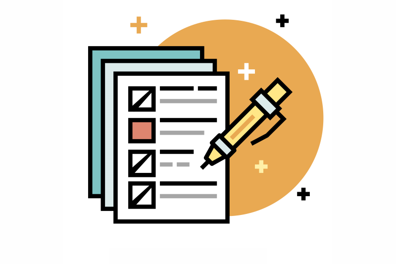 Formularz ankietowy dotyczący problemów społecznych, z długopisem i zaznaczonymi odpowiedziami.