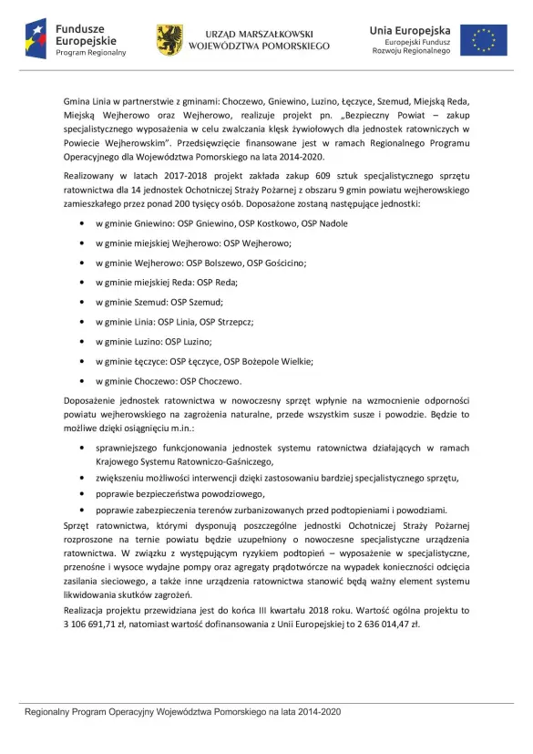 Bezpieczny Powiat – zakup specjalistycznego wyposażenia
