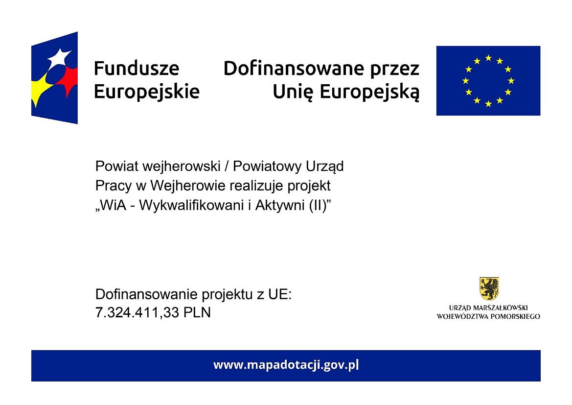 Informacje o projekcie WiA II, finansowanym ze środków unijnych.