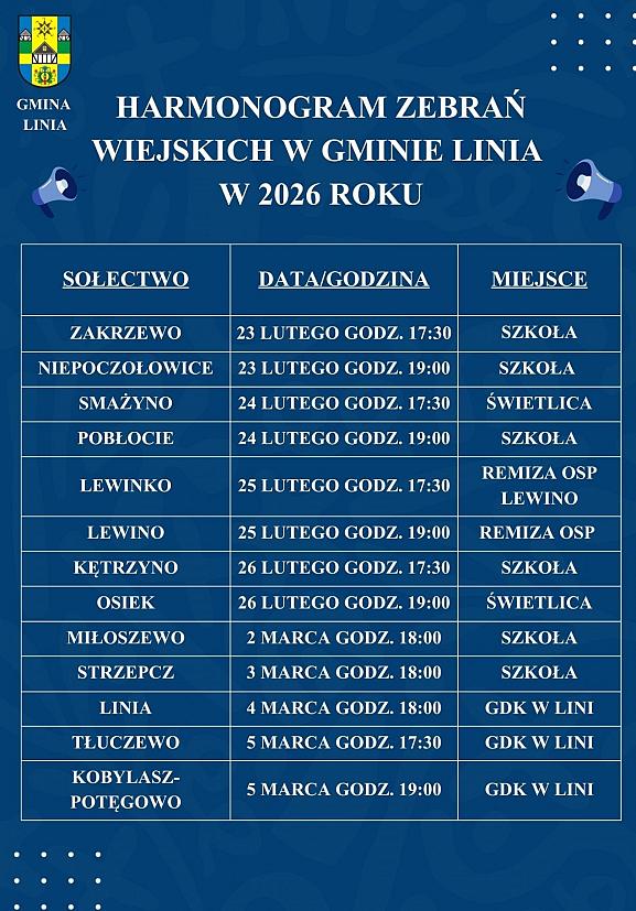 Harmonogram zebrań wiejskich