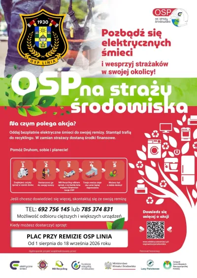 Zbiórka elektroodpadów – wesprzyj Ochotniczą Straż Pożarną w Lini!