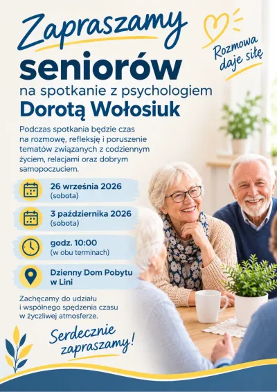 Spotkanie dla seniorów z psycholog Dorotą Wołosiuk