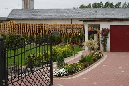 Zadbany dom z ogrodem i podjazdem, przykład pięknej wiejskiej posesji.