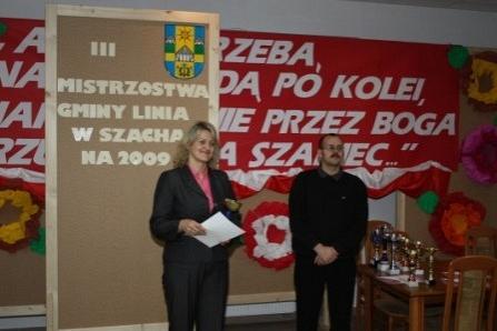 III Mistrzostwa Gminy Linia w Szachach 11.11.2009r.