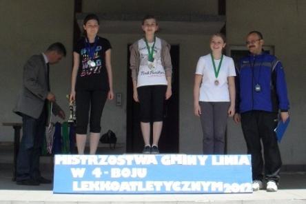 Mistrzostwa Gminy Linia w czwórboju lekkoatletycznym szkół podstawowych i gimnazjalnych 14-15.06.2012r.