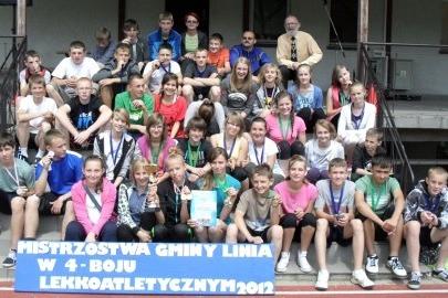 Mistrzostwa Gminy Linia w czwórboju lekkoatletycznym szkół podstawowych i gimnazjalnych 14-15.06.2012r.