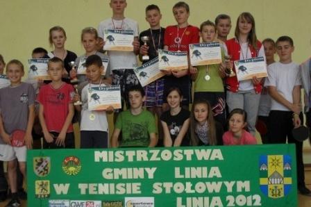 VI Indywidualne i Drużynowe Mistrzostwa Gminy Linia w Tenisie Stołowym 27-28.10.2012r.