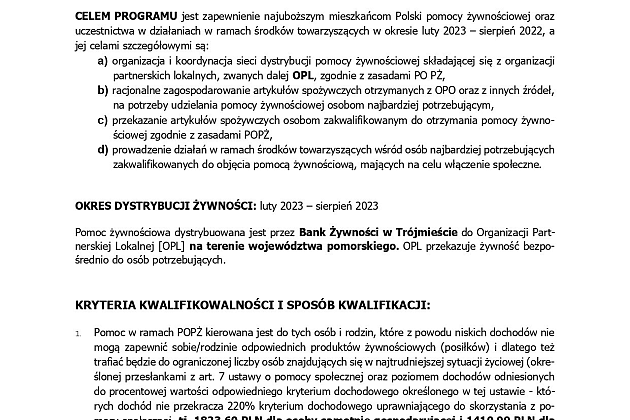 PROGRAM OPERACYJNY POMOC ZYWNOŚCIOWA 2014-2020