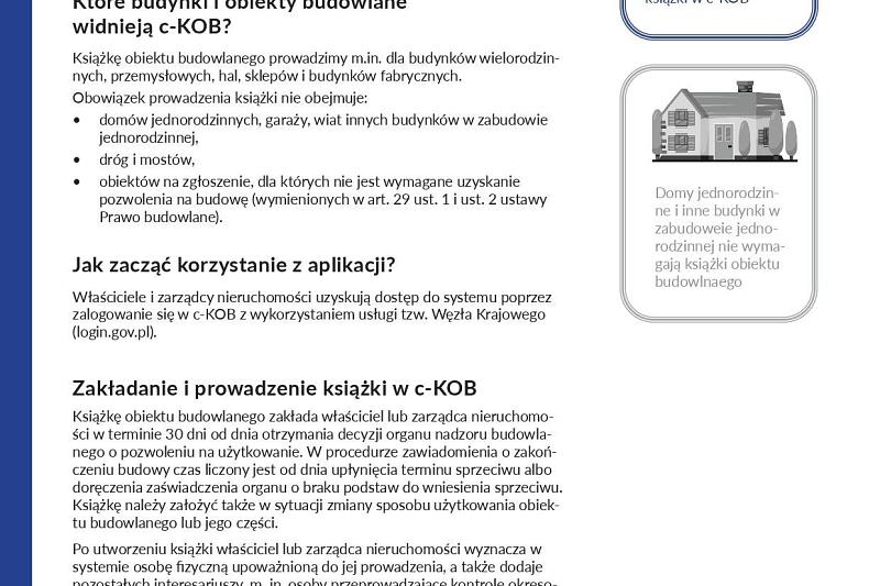 Cyfrowa Książka Obiektu Budowlanego (c-KOB).