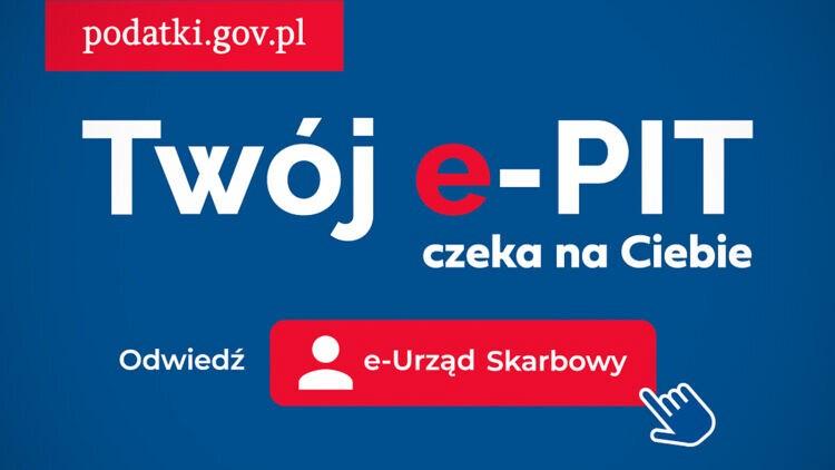 Strona Twojego e-PIT z hasłem czeka na Ciebie i przyciskiem e-Urząd Skarbowy.
